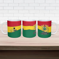 Ghana Republic Day Ceramic Mug Ghanaian Pride Flag Colors With Coat Of Arms And Black Star