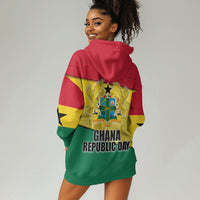 Ghana Republic Day Hoodie Dress Ghanaian Pride Flag Colors With Coat Of Arms And Black Star