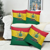 Ghana Republic Day Pillow Cover Ghanaian Pride Flag Colors With Coat Of Arms And Black Star