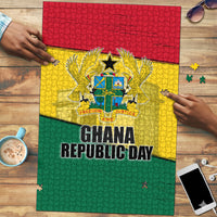 Ghana Republic Day Puzzle Ghanaian Pride Flag Colors With Coat Of Arms And Black Star
