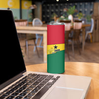 Ghana Republic Day Skinny Tumbler Ghanaian Pride Flag Colors With Coat Of Arms And Black Star