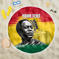 Personalized Ghana Republic Day Beach Blanket Kwame Nkrumah Vintage Portrait Art - July 1st Theme