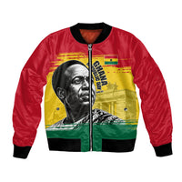 Personalized Ghana Republic Day Bomber Jacket Kwame Nkrumah Vintage Portrait Art - July 1st Theme