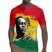 Personalized Ghana Republic Day Rugby Jersey Kwame Nkrumah Vintage Portrait Art - July 1st Theme