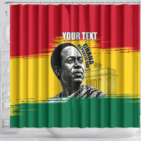 Personalized Ghana Republic Day Shower Curtain Kwame Nkrumah Vintage Portrait Art - July 1st Theme