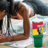 Personalized Ghana Republic Day Tumbler With Handle Kwame Nkrumah Vintage Portrait Art - July 1st Theme