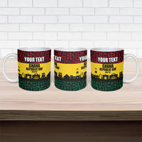 Personalized Ghana Republic Day Ceramic Mug Adinkra Pattern Heritage Silhouette African Culture Art