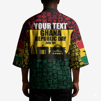 Personalized Ghana Republic Day Kimono Adinkra Pattern Heritage Silhouette African Culture Art