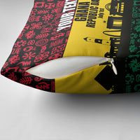 Personalized Ghana Republic Day Pillow Cover Adinkra Pattern Heritage Silhouette African Culture Art