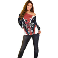 Personalized Panama Soccer Harpy Eagle Off Shoulder Sweater Los Canaleros Football Mascot Fan