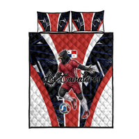 Panama Soccer Harpy Eagle Quilt Bed Set Los Canaleros Football Mascot Fan