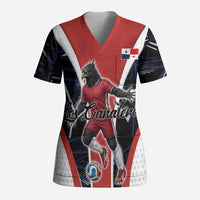 Personalized Panama Soccer Harpy Eagle Scrub Top Los Canaleros Football Mascot Fan