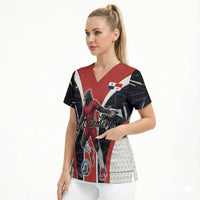 Personalized Panama Soccer Harpy Eagle Scrub Top Los Canaleros Football Mascot Fan