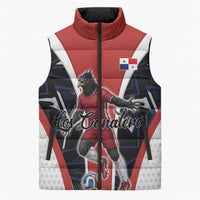Personalized Panama Soccer Harpy Eagle Sleeveless Puffer Jacket Los Canaleros Football Mascot Fan