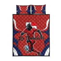 Panama Soccer Los Canaleros Quilt Bed Set Football Harpy Eagle Mascot