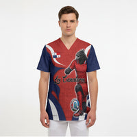 Personalized Panama Soccer Los Canaleros Scrub Top Football Harpy Eagle Mascot