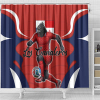 Panama Soccer Los Canaleros Shower Curtain Football Harpy Eagle Mascot