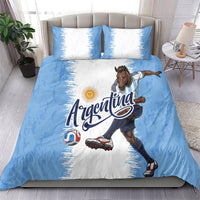 Argentina Football La Seleccion Bedding Set Argentinian Horse Soccer Mascot Patriotic Grunge