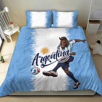 Argentina Football La Seleccion Bedding Set Argentinian Horse Soccer Mascot Patriotic Grunge