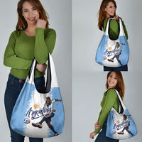 Argentina Football La Seleccion Grocery Bag Argentinian Horse Soccer Mascot Patriotic Grunge