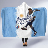 Argentina Football La Seleccion Hooded Blanket Argentinian Horse Soccer Mascot Patriotic Grunge