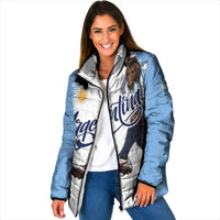 Personalized Argentina Football La Seleccion Padded Jacket Argentinian Horse Soccer Mascot Patriotic Grunge