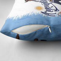 Argentina Football La Seleccion Pillow Cover Argentinian Horse Soccer Mascot Patriotic Grunge
