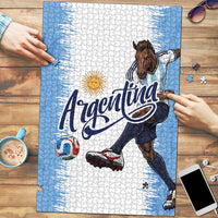 Argentina Football La Seleccion Puzzle Argentinian Horse Soccer Mascot Patriotic Grunge