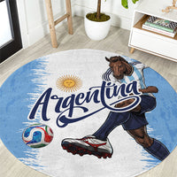 Argentina Football La Seleccion Round Carpet Argentinian Horse Soccer Mascot Patriotic Grunge