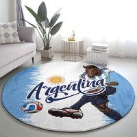 Argentina Football La Seleccion Round Carpet Argentinian Horse Soccer Mascot Patriotic Grunge