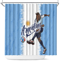 Argentina Football La Seleccion Shower Curtain Argentinian Horse Soccer Mascot Patriotic Grunge
