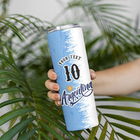 Personalized Argentina Football La Seleccion Skinny Tumbler Argentinian Horse Soccer Mascot Patriotic Grunge
