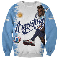 Personalized Argentina Football La Seleccion Sweatshirt Argentinian Horse Soccer Mascot Patriotic Grunge