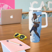 Personalized Argentina Football La Seleccion Tumbler With Handle Argentinian Horse Soccer Mascot Patriotic Grunge