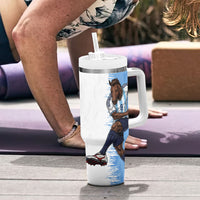 Personalized Argentina Football La Seleccion Tumbler With Handle Argentinian Horse Soccer Mascot Patriotic Grunge