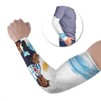 Personalized Argentina Football Arm Sleeves La Seleccion Horse - Sun Of May