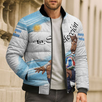 Personalized Argentina Football Bomber Puffer Jacket La Seleccion Horse - Sun Of May