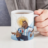 Personalized Argentina Football Ceramic Mug La Seleccion Horse - Sun Of May