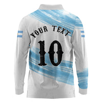 Personalized Argentina Football Long Sleeve Polo Shirt La Seleccion Horse - Sun Of May