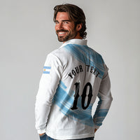 Personalized Argentina Football Long Sleeve Polo Shirt La Seleccion Horse - Sun Of May