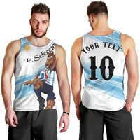 Personalized Argentina Football Men Tank Top La Seleccion Horse - Sun Of May