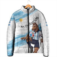 Personalized Argentina Football Padded Jacket La Seleccion Horse - Sun Of May