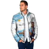 Personalized Argentina Football Padded Jacket La Seleccion Horse - Sun Of May