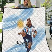 Argentina Football Quilt La Seleccion Horse - Sun Of May