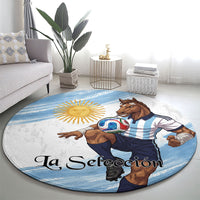Argentina Football Round Carpet La Seleccion Horse - Sun Of May