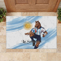 Argentina Football Rubber Doormat La Seleccion Horse - Sun Of May