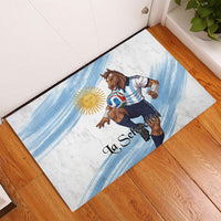 Argentina Football Rubber Doormat La Seleccion Horse - Sun Of May