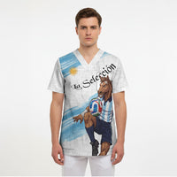 Personalized Argentina Football Scrub Top La Seleccion Horse - Sun Of May