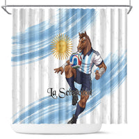 Argentina Football Shower Curtain La Seleccion Horse - Sun Of May