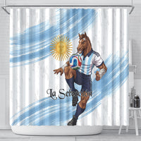 Argentina Football Shower Curtain La Seleccion Horse - Sun Of May